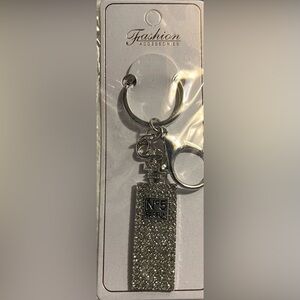 Rhinestone silver keychain NWT